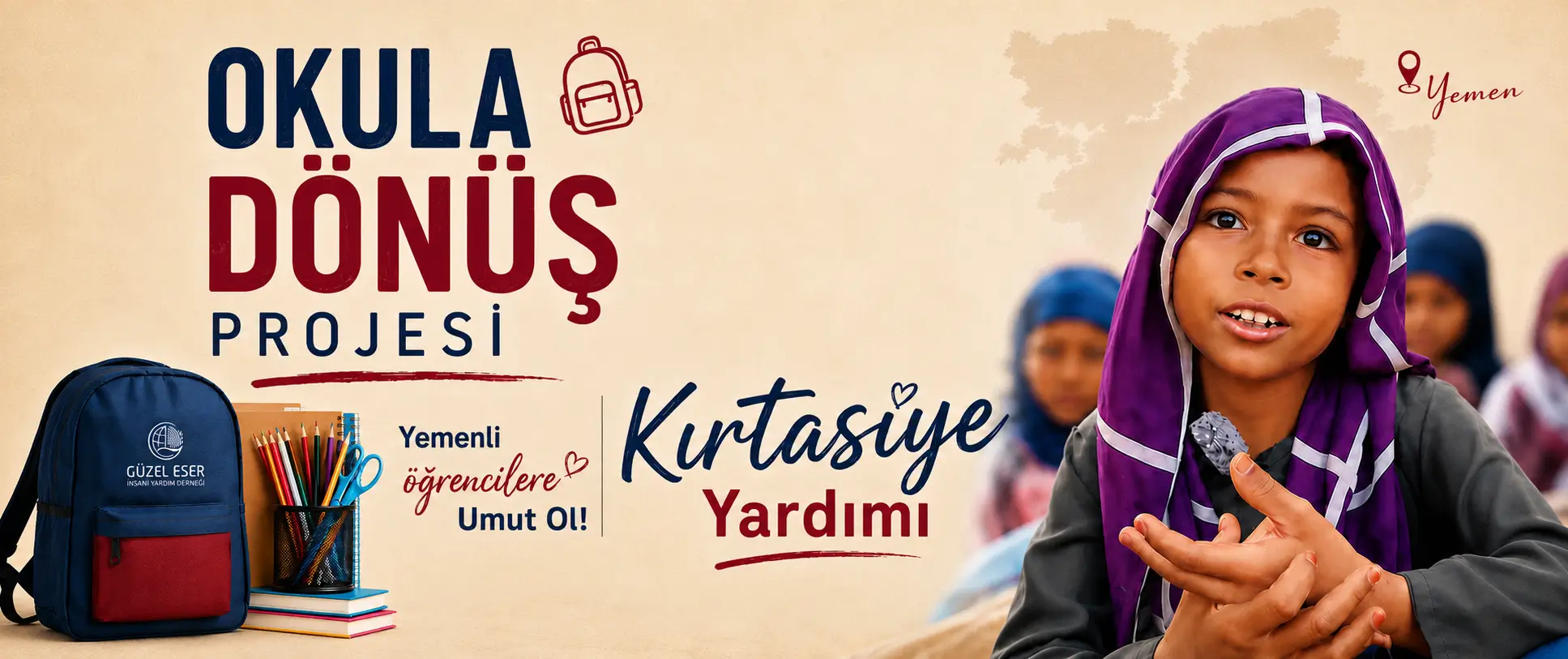 Yemenli Öğrencilere Okula Dönüş Kampanyası w