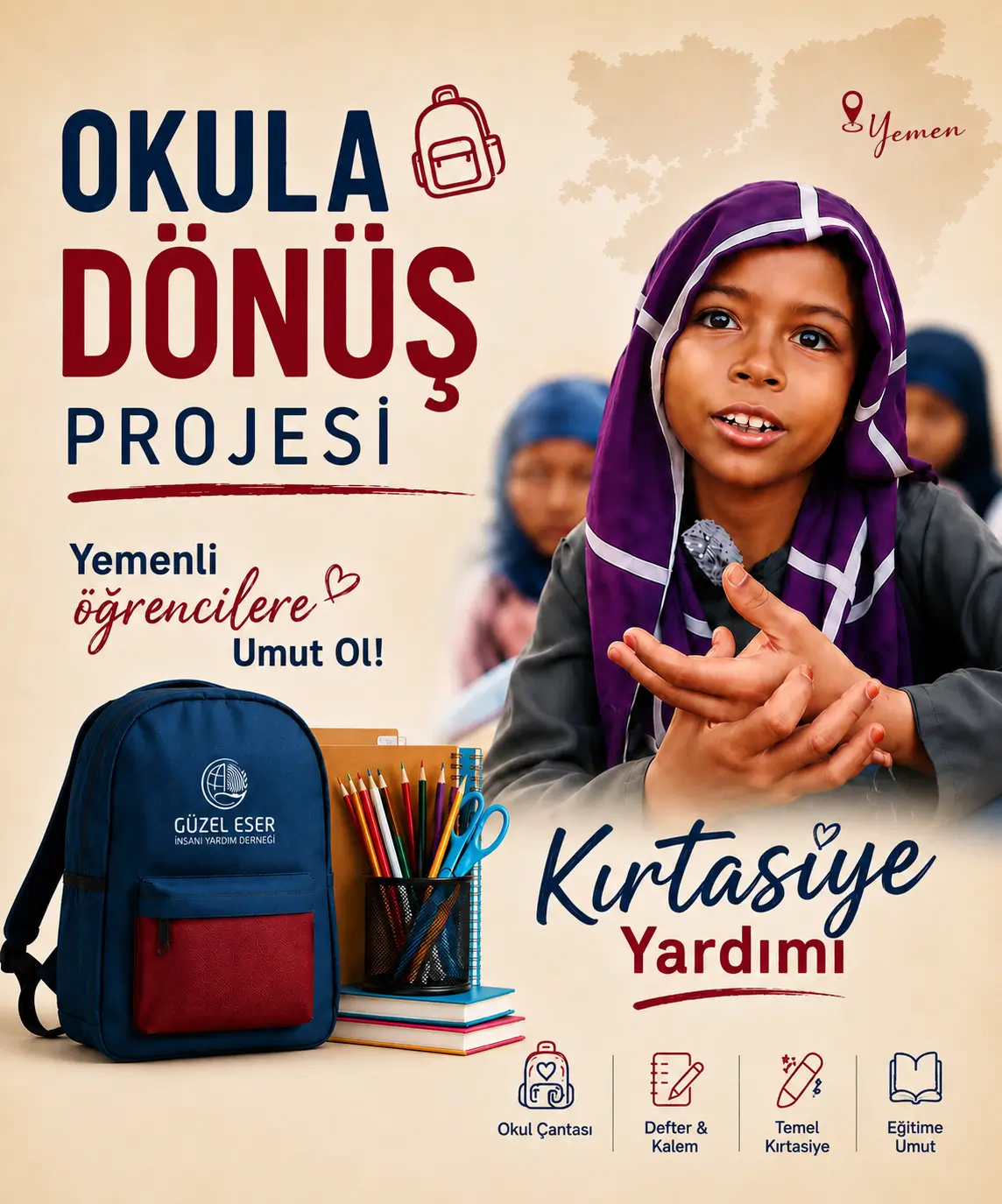 Yemenli Öğrencilere Okula Dönüş Kampanyası